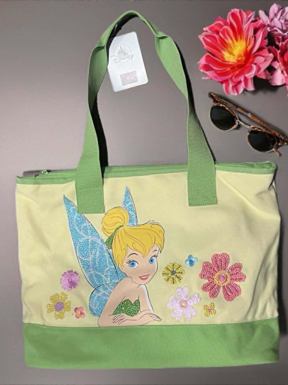 Disney Tinker Bell Rhinestone Tote Bag | Fairycore Disney Parks Style Tote |